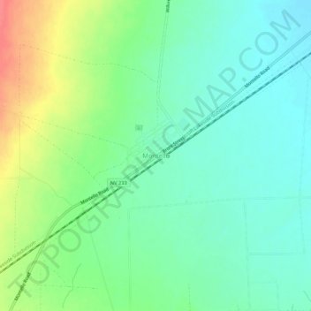 Mapa topográfico Montello, altitud, relieve