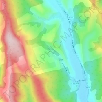 Mapa topográfico Farcașa, altitud, relieve