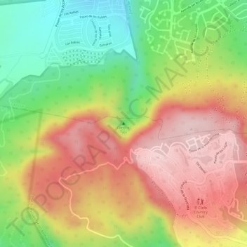 Mapa topográfico Cerro el Tajo, altitud, relieve