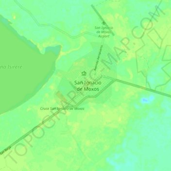 Mapa topográfico San Ignacio de Moxos, altitud, relieve
