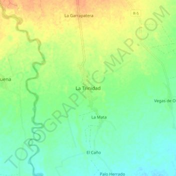 Mapa topográfico La Trinidad, altitud, relieve