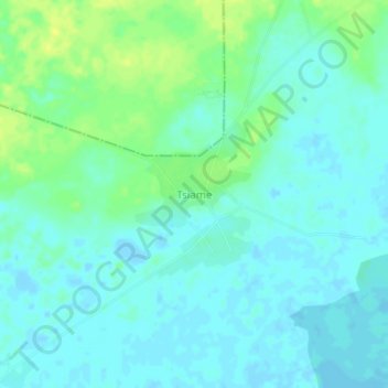 Mapa topográfico Tsiame, altitud, relieve
