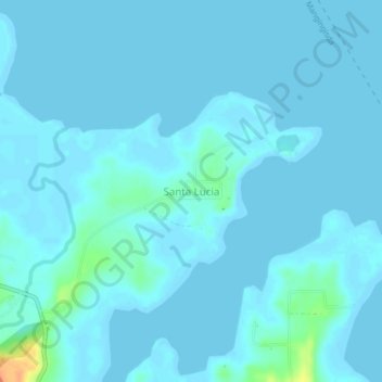 Mapa topográfico Santa Lucia, altitud, relieve