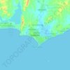 Mapa topográfico Maldonado, altitud, relieve
