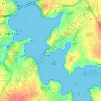 Mapa topográfico La Passagère, altitud, relieve