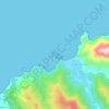 Mapa topográfico Peñón de Vélez de la Gomera, altitud, relieve