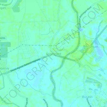 Mapa topográfico Guadalupe, altitud, relieve