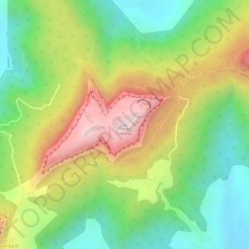Mapa topográfico Visapur, altitud, relieve