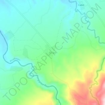 Mapa topográfico Bi-ao, altitud, relieve