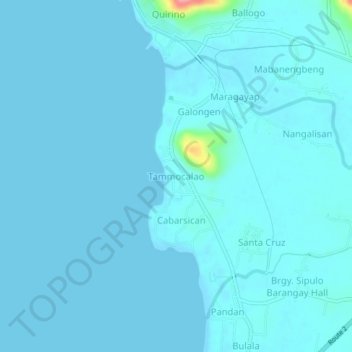 Mapa topográfico Tammocalao, altitud, relieve