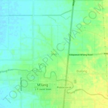 Mapa topográfico Inas, altitud, relieve
