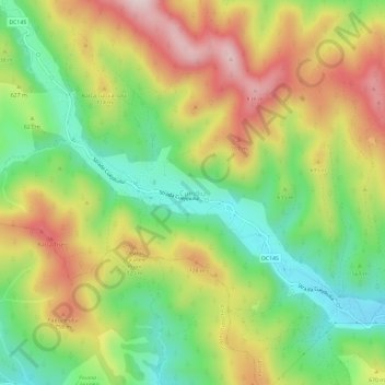 Mapa topográfico Cuejdiu, altitud, relieve