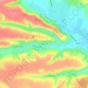 Mapa topográfico Băleasa, altitud, relieve