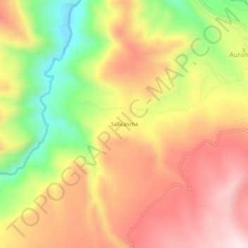 Mapa topográfico Sallicancha, altitud, relieve