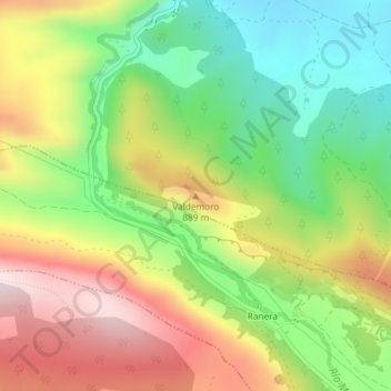 Mapa topográfico Valdemoro, altitud, relieve