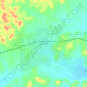 Mapa topográfico Essaman, altitud, relieve