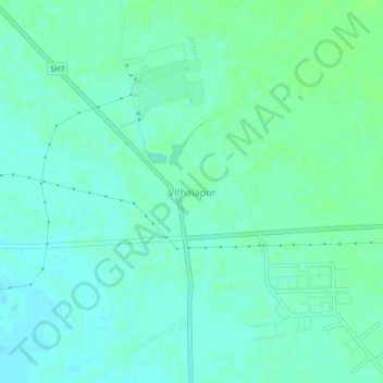 Mapa topográfico Vithalapur, altitud, relieve