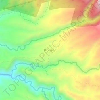 Mapa topográfico Baylanan, altitud, relieve