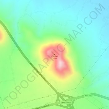 Mapa topográfico Cerro el Conejo, altitud, relieve