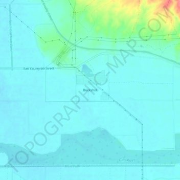 Mapa topográfico Buckshot, altitud, relieve
