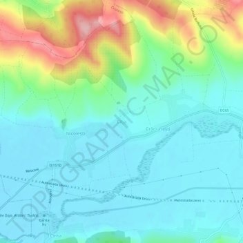 Mapa topográfico Ciba, altitud, relieve