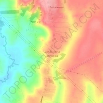 Mapa topográfico Cachoeirinha, altitud, relieve