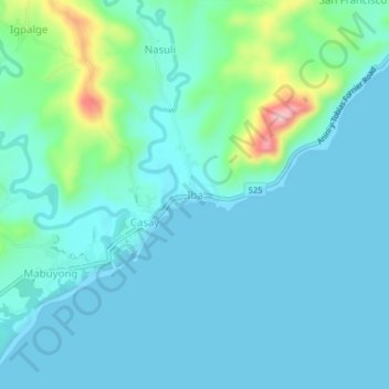 Mapa topográfico Iba, altitud, relieve