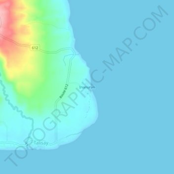 Mapa topográfico Inanuran, altitud, relieve
