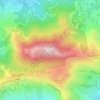 Mapa topográfico Cerro El Volcán, altitud, relieve