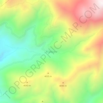 Mapa topográfico Ataspaca, altitud, relieve