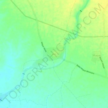 Mapa topográfico Bada, altitud, relieve