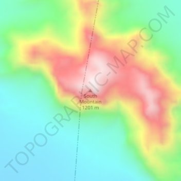 Mapa topográfico South Mountain, altitud, relieve