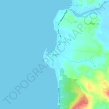 Mapa topográfico Paraoir, altitud, relieve