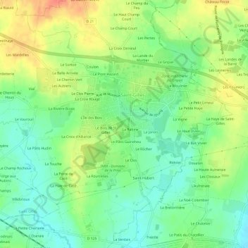 Mapa topográfico Le Grand Domaine, altitud, relieve