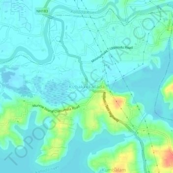 Mapa topográfico Kizhakkekallada, altitud, relieve