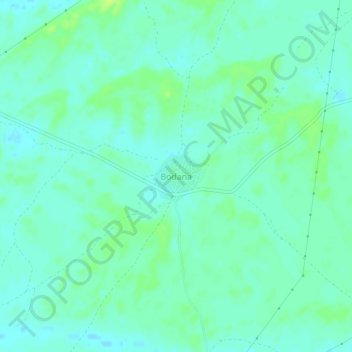 Mapa topográfico Bodana, altitud, relieve