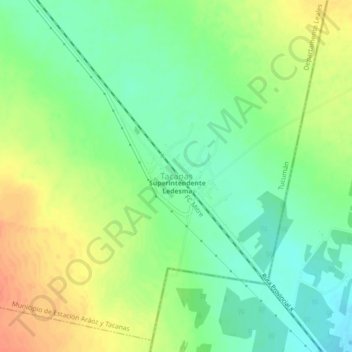 Mapa topográfico Tacanas, altitud, relieve