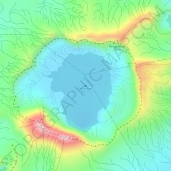 Mapa topográfico Taal Volcano, altitud, relieve