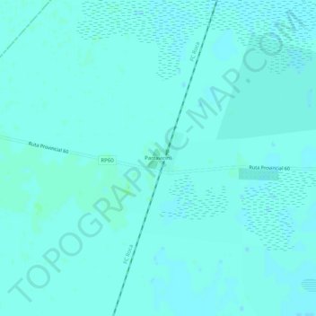 Mapa topográfico Parravicini, altitud, relieve
