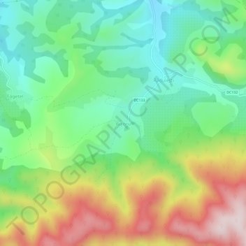 Mapa topográfico Bujoru, altitud, relieve