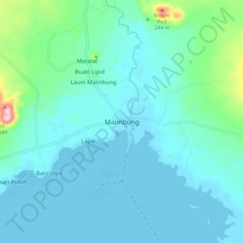 Mapa topográfico Maimbung, altitud, relieve