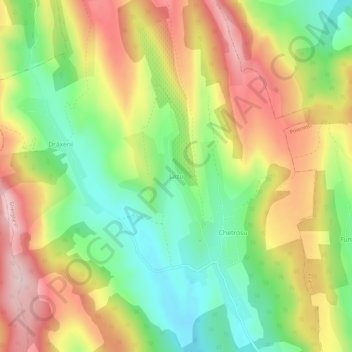 Mapa topográfico Lazu, altitud, relieve