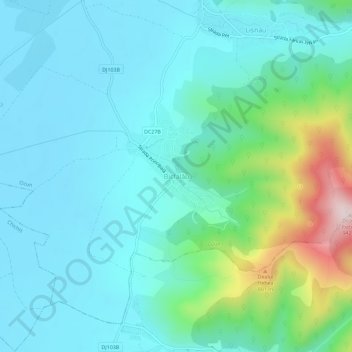 Mapa topográfico Bicfalău, altitud, relieve