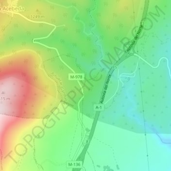 Mapa topográfico La Alberca, altitud, relieve