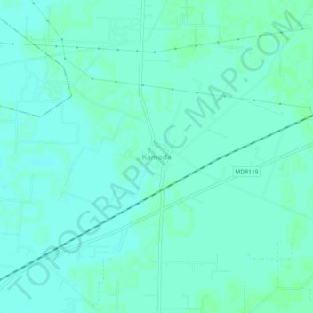 Mapa topográfico Kamoda, altitud, relieve