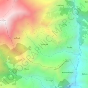 Mapa topográfico Tembewa, altitud, relieve