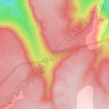Mapa topográfico Agua Espeña, altitud, relieve