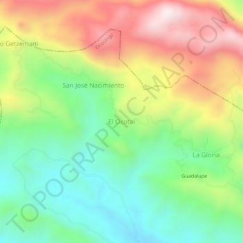 Mapa topográfico El Ocotal, altitud, relieve