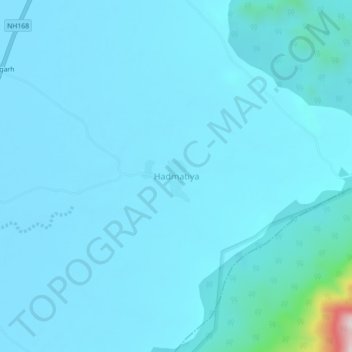Mapa topográfico Hadmatiya, altitud, relieve
