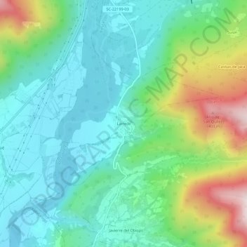 Mapa topográfico Lárrede, altitud, relieve